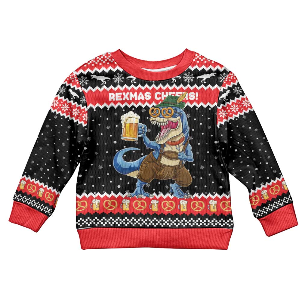 Personalized German T-Rex Christmas Kid Ugly Christmas Sweater Funny Beer Dinosaur Xmas - Wonder Print Shop