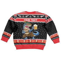 Personalized German T-Rex Christmas Kid Ugly Christmas Sweater Funny Beer Dinosaur Xmas - Wonder Print Shop