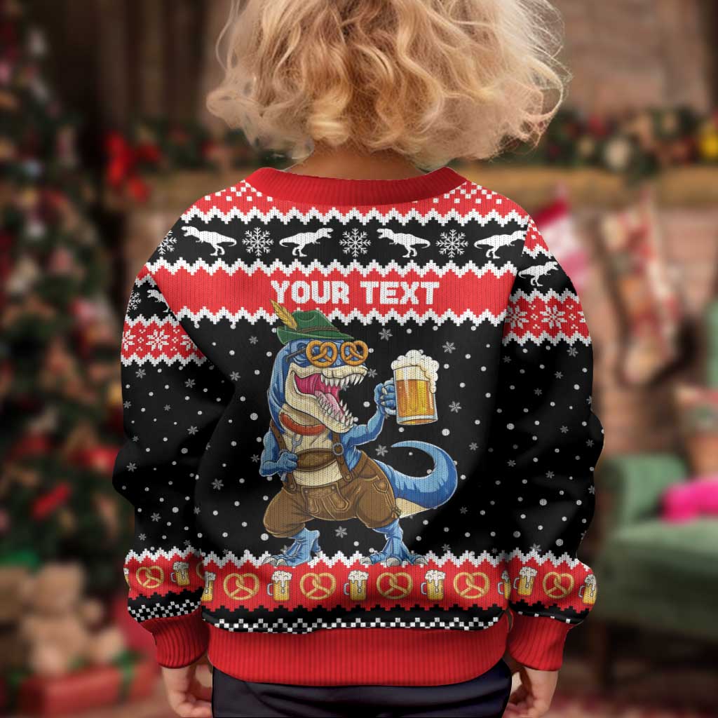 Personalized German T-Rex Christmas Kid Ugly Christmas Sweater Funny Beer Dinosaur Xmas - Wonder Print Shop