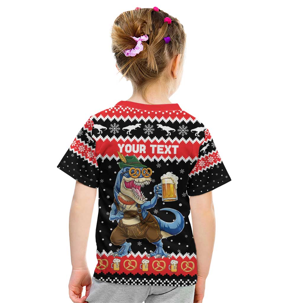 Personalized German T-Rex Christmas Kid T Shirt Funny Beer Dinosaur Xmas - Wonder Print Shop