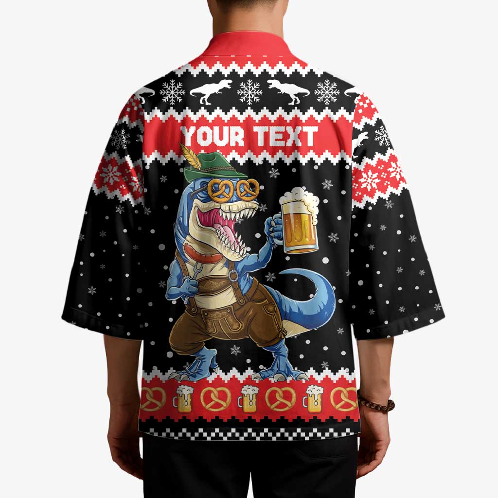 Personalized German T-Rex Christmas Kimono Funny Beer Dinosaur Xmas - Wonder Print Shop