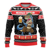 Personalized German T-Rex Christmas Ugly Christmas Sweater Funny Beer Dinosaur Xmas - Wonder Print Shop