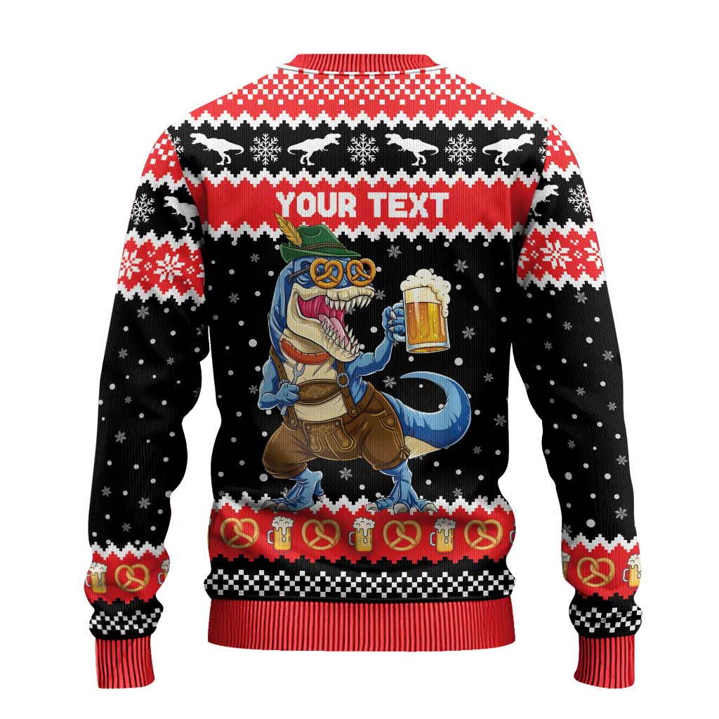 Personalized German T-Rex Christmas Ugly Christmas Sweater Funny Beer Dinosaur Xmas - Wonder Print Shop