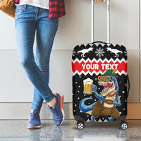 Personalized German T-Rex Christmas Luggage Cover Funny Beer Dinosaur Xmas - Wonder Print Shop