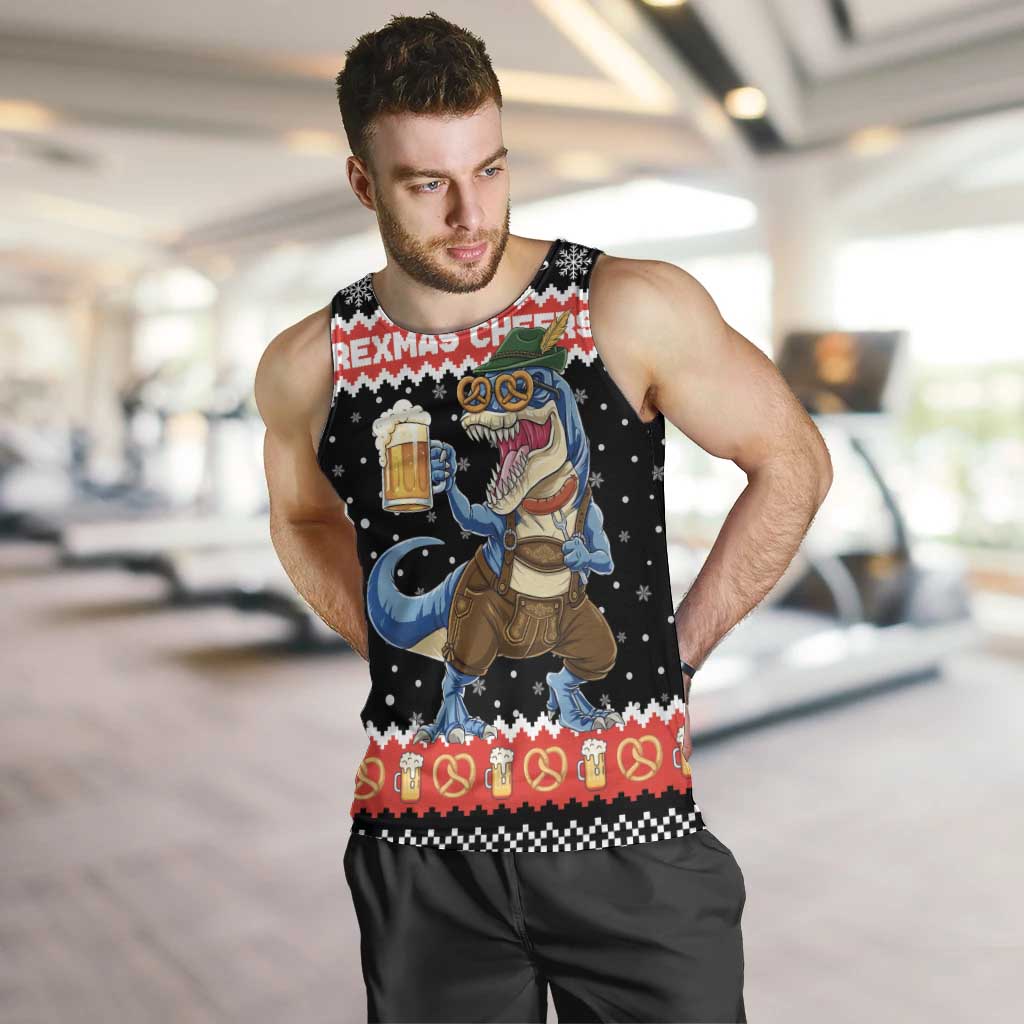 Personalized German T-Rex Christmas Men Tank Top Funny Beer Dinosaur Xmas - Wonder Print Shop