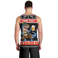 Personalized German T-Rex Christmas Men Tank Top Funny Beer Dinosaur Xmas - Wonder Print Shop