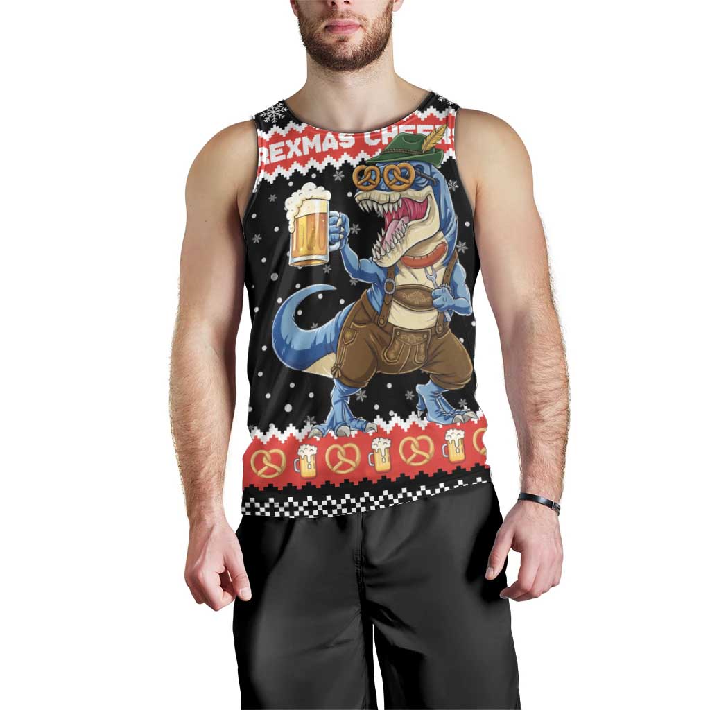 Personalized German T-Rex Christmas Men Tank Top Funny Beer Dinosaur Xmas - Wonder Print Shop