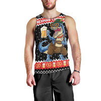 Personalized German T-Rex Christmas Men Tank Top Funny Beer Dinosaur Xmas - Wonder Print Shop