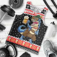 Personalized German T-Rex Christmas Men Tank Top Funny Beer Dinosaur Xmas - Wonder Print Shop
