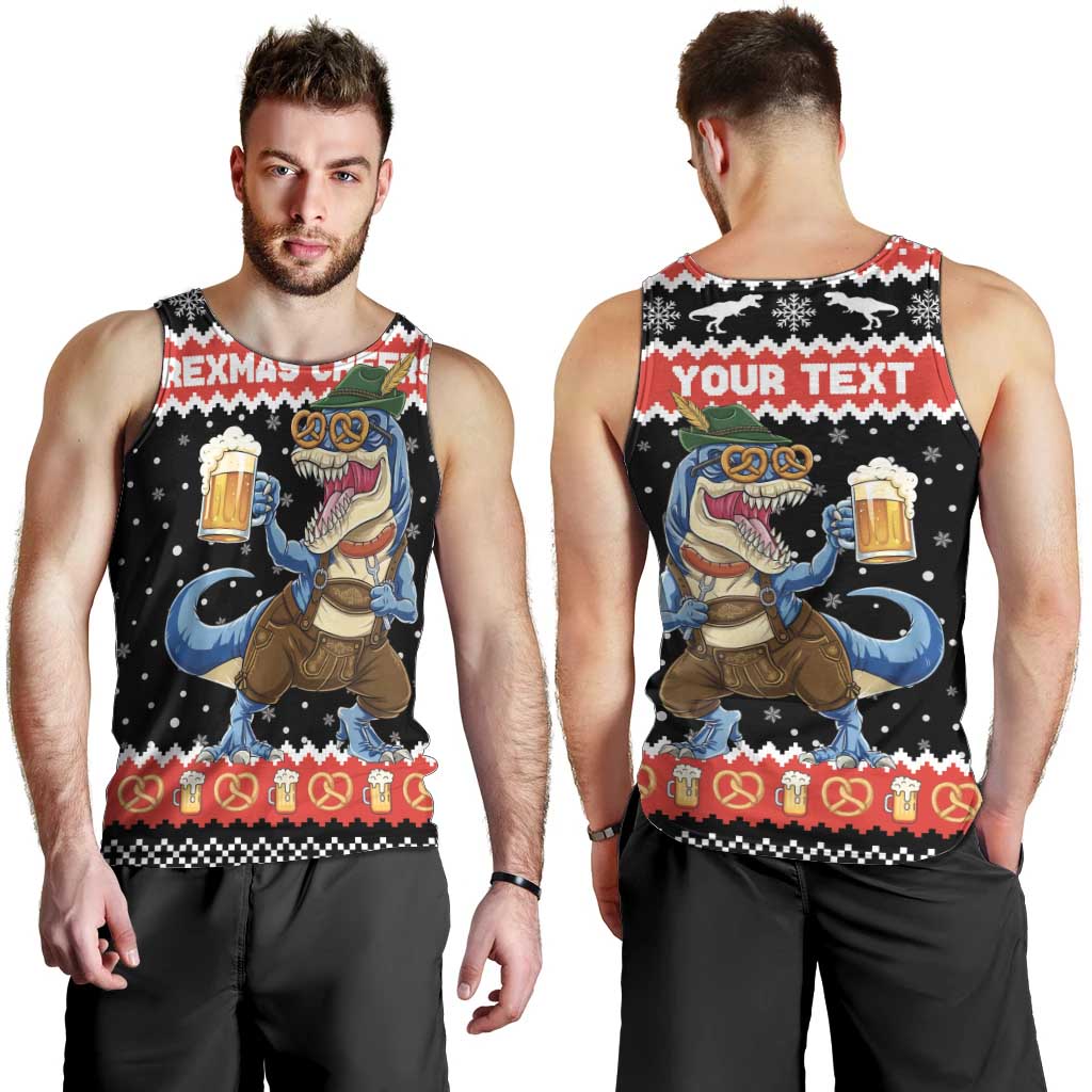 Personalized German T-Rex Christmas Men Tank Top Funny Beer Dinosaur Xmas - Wonder Print Shop