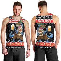 Personalized German T-Rex Christmas Men Tank Top Funny Beer Dinosaur Xmas - Wonder Print Shop