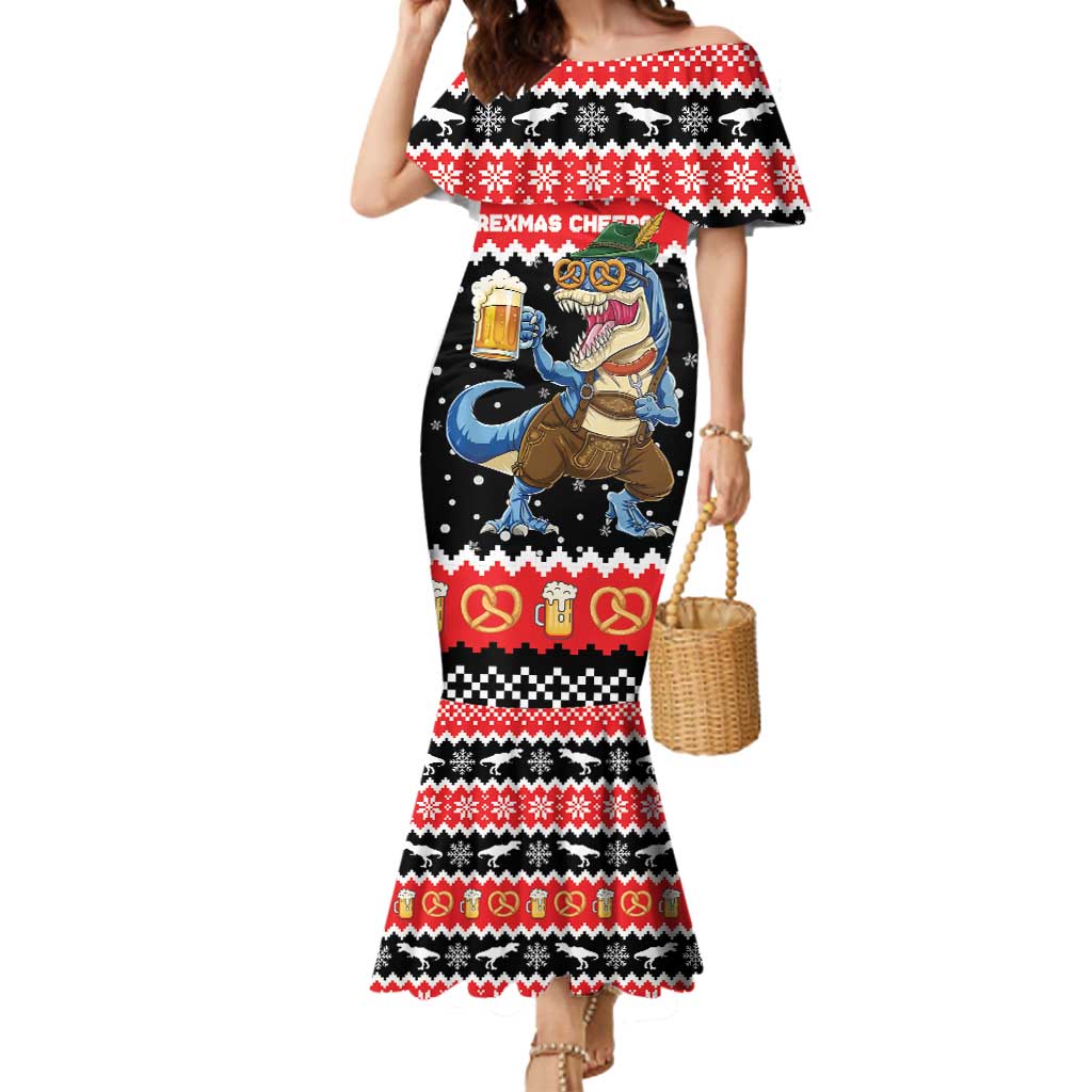 Personalized German T-Rex Christmas Mermaid Dress Funny Beer Dinosaur Xmas - Wonder Print Shop
