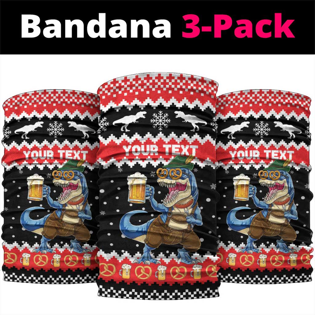 Personalized German T-Rex Christmas Neck Gaiter Funny Beer Dinosaur Xmas - Wonder Print Shop