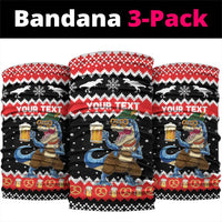 Personalized German T-Rex Christmas Neck Gaiter Funny Beer Dinosaur Xmas - Wonder Print Shop