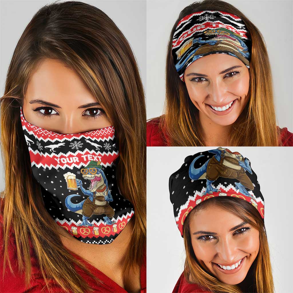 Personalized German T-Rex Christmas Neck Gaiter Funny Beer Dinosaur Xmas - Wonder Print Shop