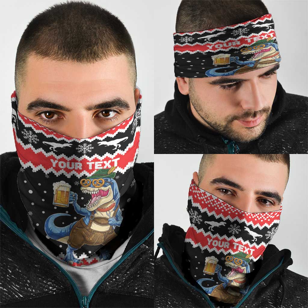 Personalized German T-Rex Christmas Neck Gaiter Funny Beer Dinosaur Xmas - Wonder Print Shop