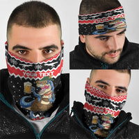 Personalized German T-Rex Christmas Neck Gaiter Funny Beer Dinosaur Xmas - Wonder Print Shop
