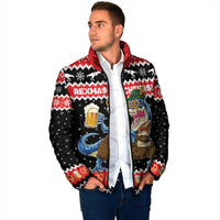 Personalized German T-Rex Christmas Padded Jacket Funny Beer Dinosaur Xmas - Wonder Print Shop