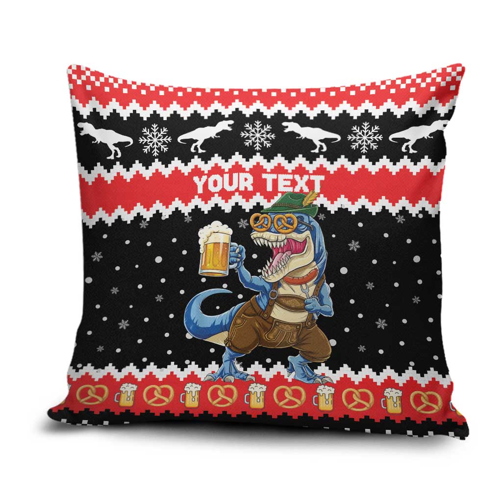 Personalized German T-Rex Christmas Pillow Cover Funny Beer Dinosaur Xmas - Wonder Print Shop
