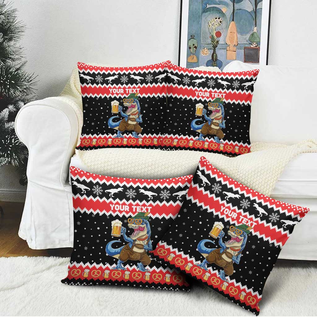 Personalized German T-Rex Christmas Pillow Cover Funny Beer Dinosaur Xmas - Wonder Print Shop
