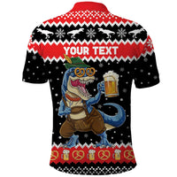 Personalized German T-Rex Christmas Polo Shirt Funny Beer Dinosaur Xmas - Wonder Print Shop
