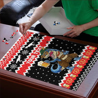 Personalized German T-Rex Christmas Puzzle Funny Beer Dinosaur Xmas - Wonder Print Shop