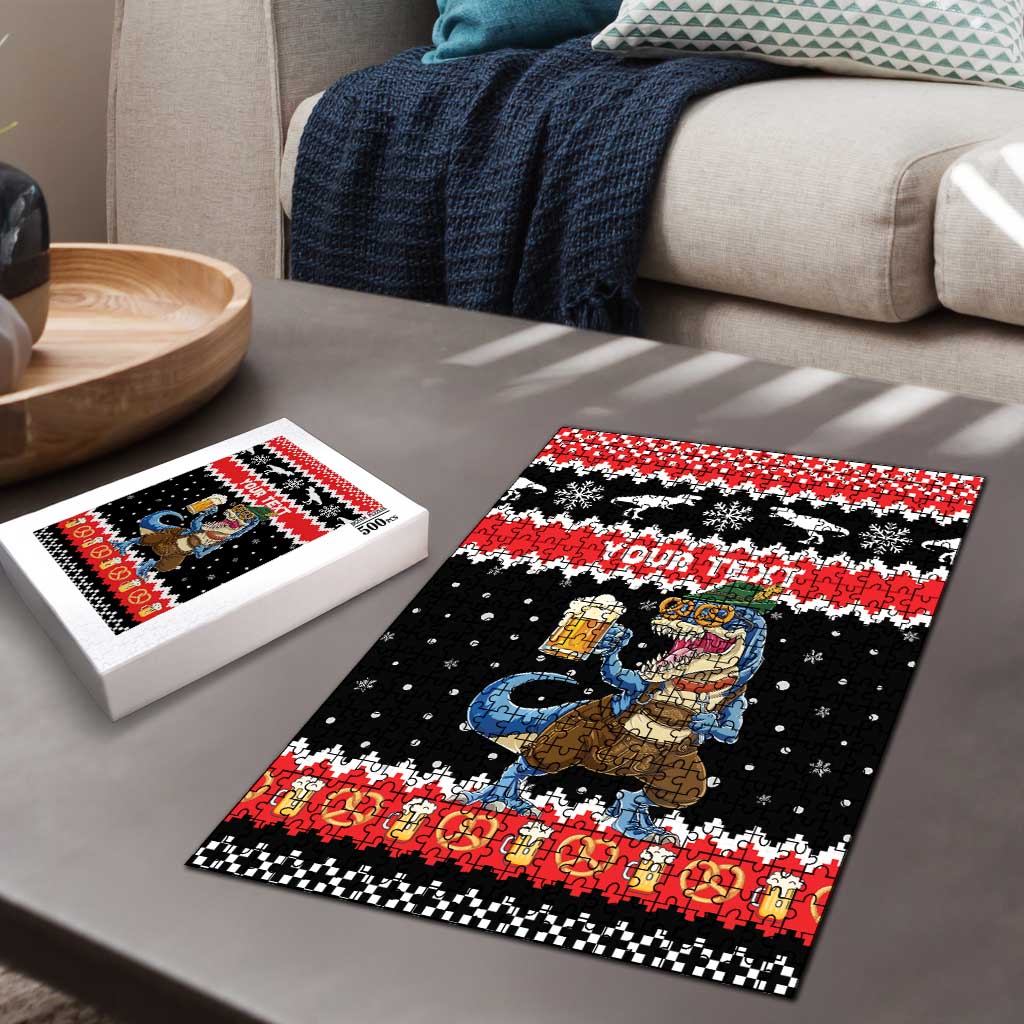 Personalized German T-Rex Christmas Puzzle Funny Beer Dinosaur Xmas - Wonder Print Shop