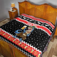 Personalized German T-Rex Christmas Quilt Funny Beer Dinosaur Xmas - Wonder Print Shop