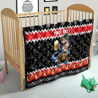 Personalized German T-Rex Christmas Quilt Funny Beer Dinosaur Xmas - Wonder Print Shop