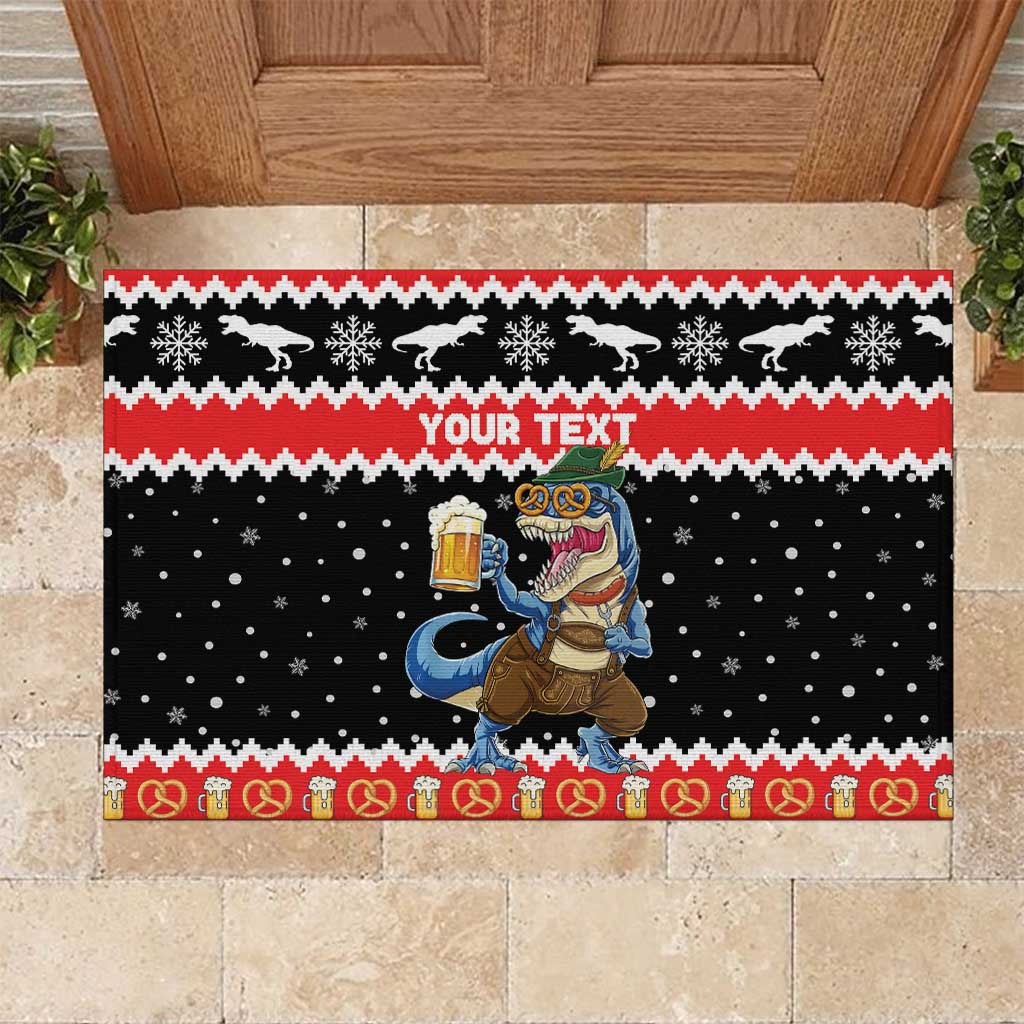 Personalized German T-Rex Christmas Rubber Doormat Funny Beer Dinosaur Xmas - Wonder Print Shop