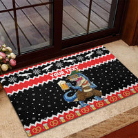Personalized German T-Rex Christmas Rubber Doormat Funny Beer Dinosaur Xmas - Wonder Print Shop
