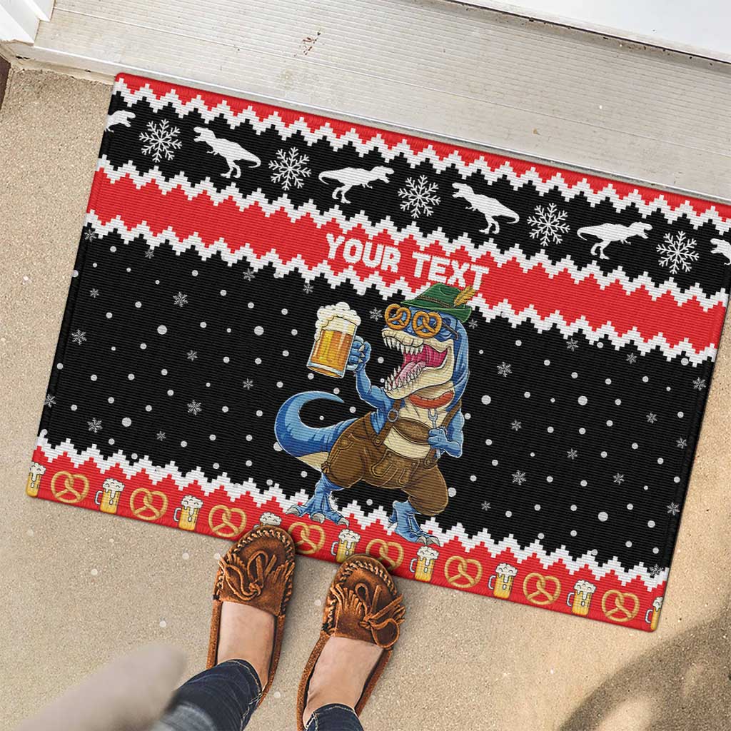 Personalized German T-Rex Christmas Rubber Doormat Funny Beer Dinosaur Xmas - Wonder Print Shop