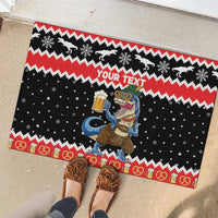 Personalized German T-Rex Christmas Rubber Doormat Funny Beer Dinosaur Xmas - Wonder Print Shop