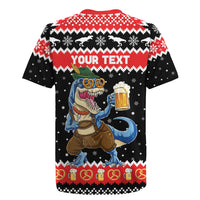 Personalized German T-Rex Christmas Rugby Jersey Funny Beer Dinosaur Xmas - Wonder Print Shop