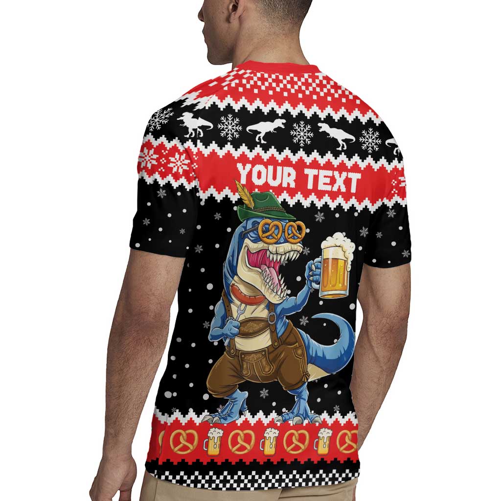 Personalized German T-Rex Christmas Rugby Jersey Funny Beer Dinosaur Xmas - Wonder Print Shop