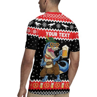 Personalized German T-Rex Christmas Rugby Jersey Funny Beer Dinosaur Xmas - Wonder Print Shop