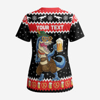 Personalized German T-Rex Christmas Scrub Top Funny Beer Dinosaur Xmas - Wonder Print Shop