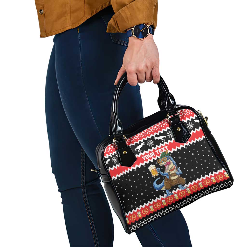Personalized German T-Rex Christmas Shoulder Handbag Funny Beer Dinosaur Xmas - Wonder Print Shop