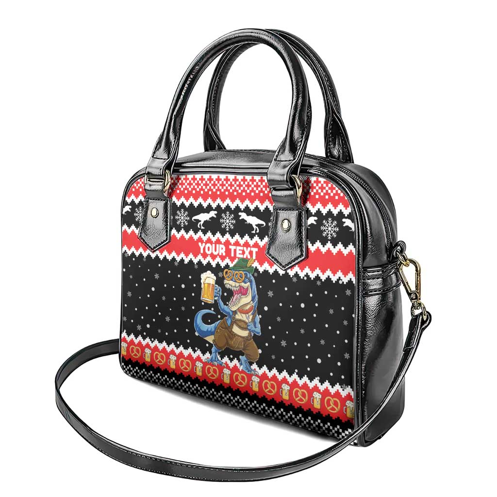 Personalized German T-Rex Christmas Shoulder Handbag Funny Beer Dinosaur Xmas - Wonder Print Shop