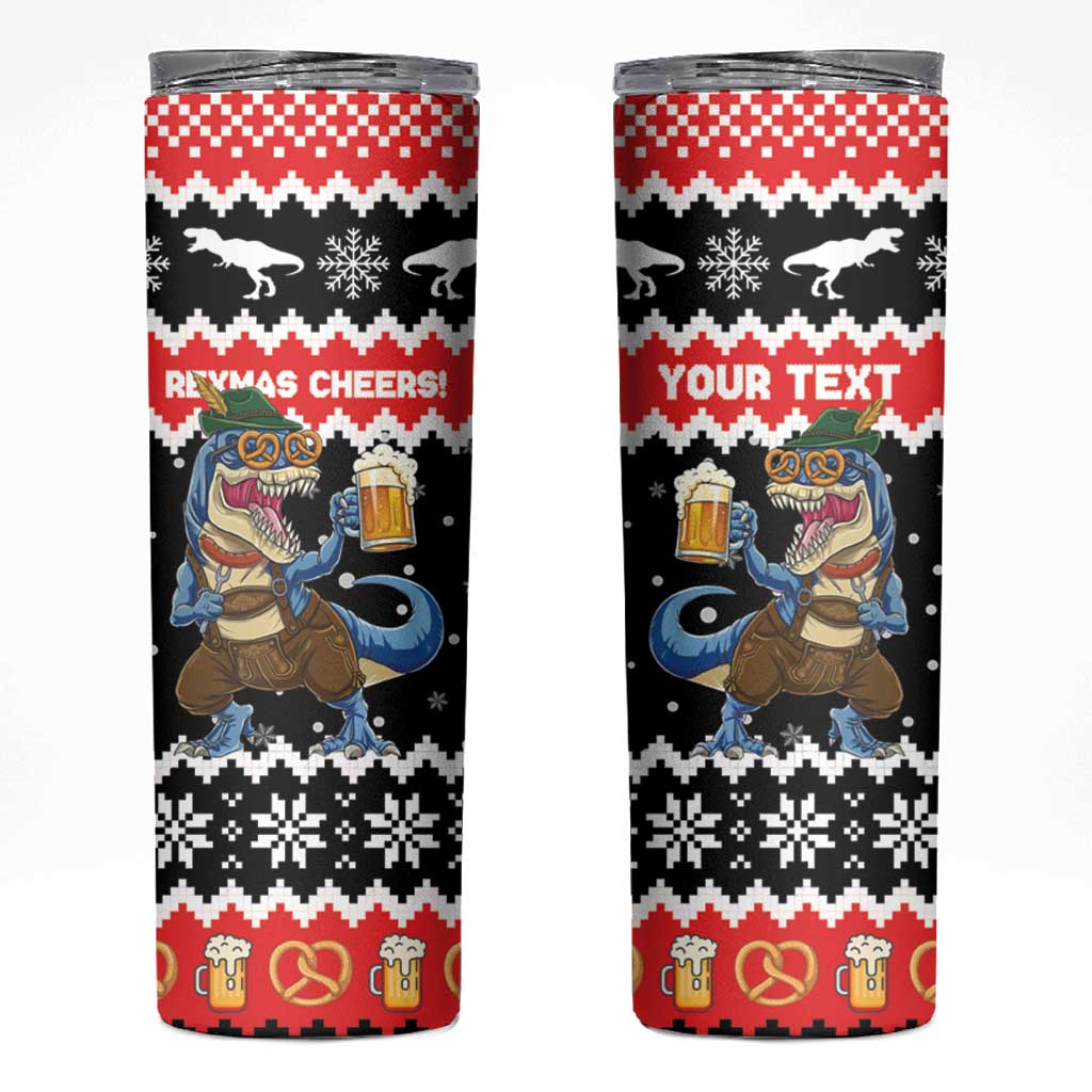 Personalized German T-Rex Christmas Skinny Tumbler Funny Beer Dinosaur Xmas - Wonder Print Shop