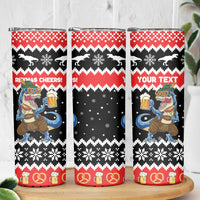Personalized German T-Rex Christmas Skinny Tumbler Funny Beer Dinosaur Xmas - Wonder Print Shop