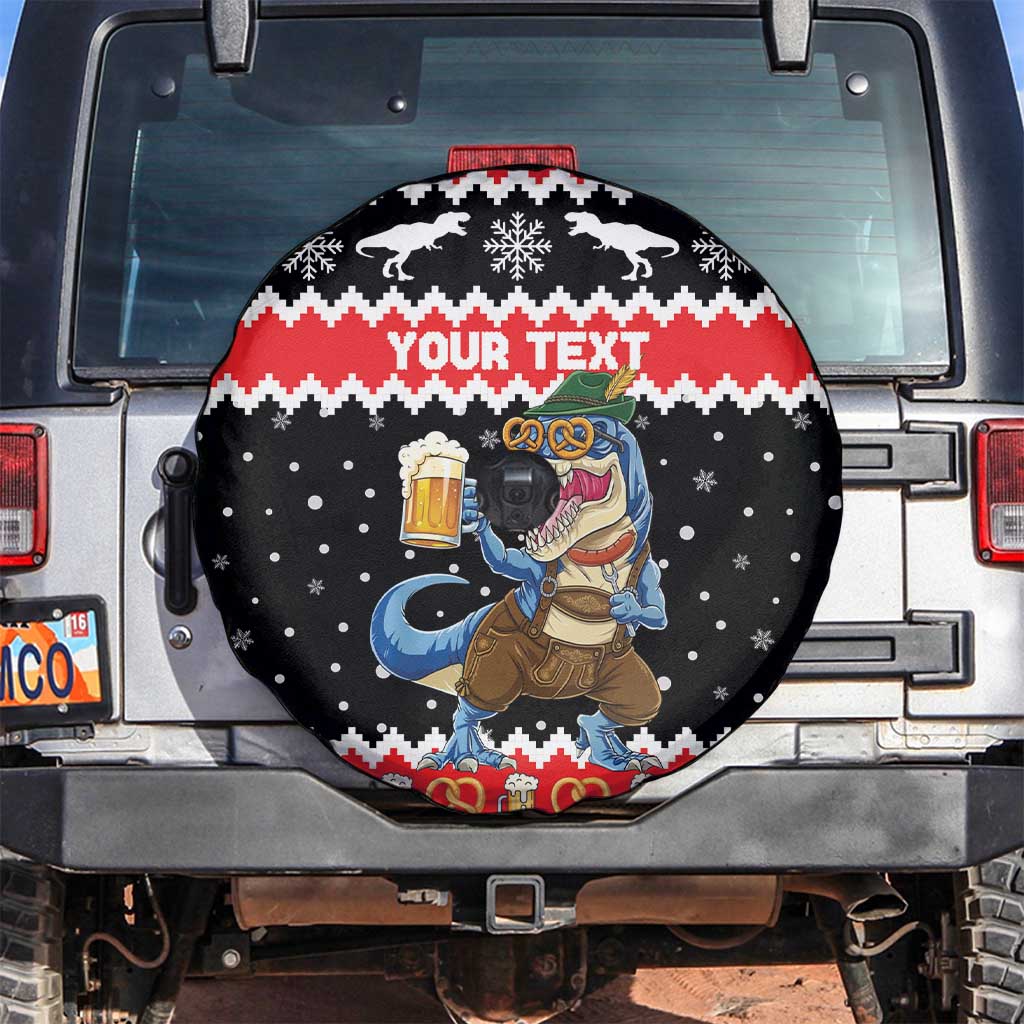 Personalized German T-Rex Christmas Spare Tire Cover Funny Beer Dinosaur Xmas - Wonder Print Shop