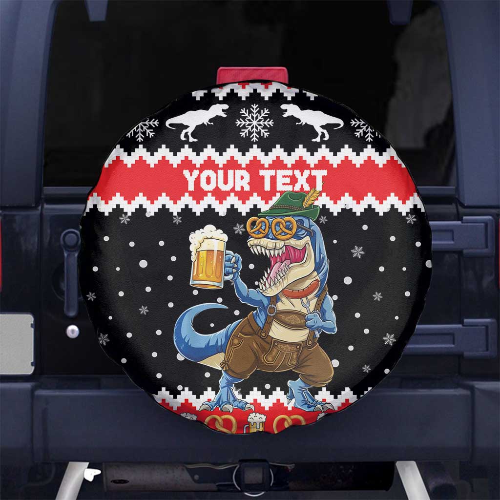 Personalized German T-Rex Christmas Spare Tire Cover Funny Beer Dinosaur Xmas - Wonder Print Shop