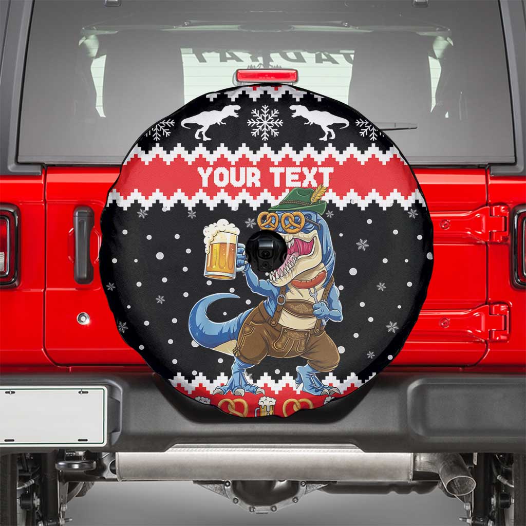 Personalized German T-Rex Christmas Spare Tire Cover Funny Beer Dinosaur Xmas - Wonder Print Shop