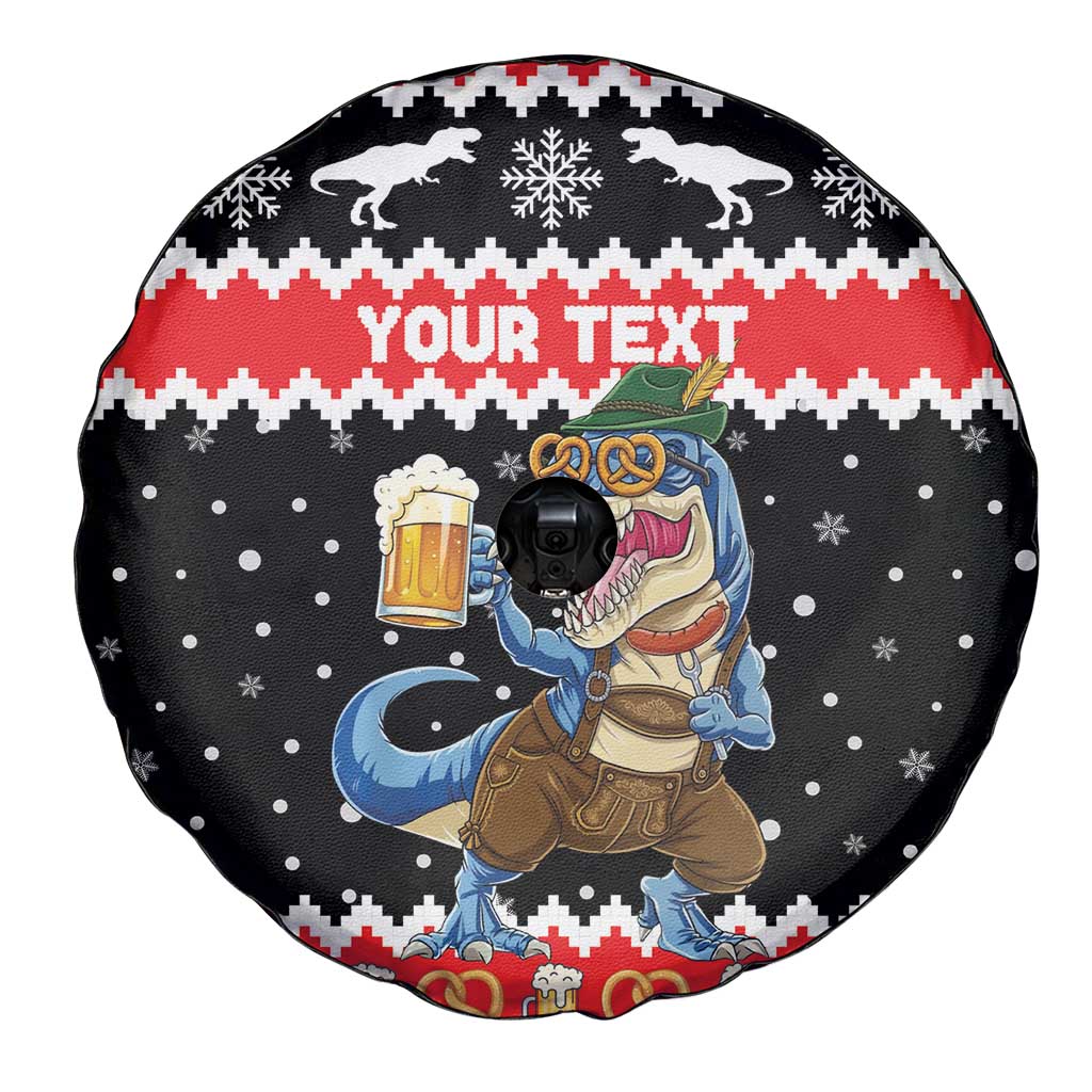 Personalized German T-Rex Christmas Spare Tire Cover Funny Beer Dinosaur Xmas - Wonder Print Shop