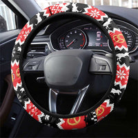 German T-Rex Christmas Steering Wheel Cover Funny Beer Dinosaur Xmas - Wonder Print Shop