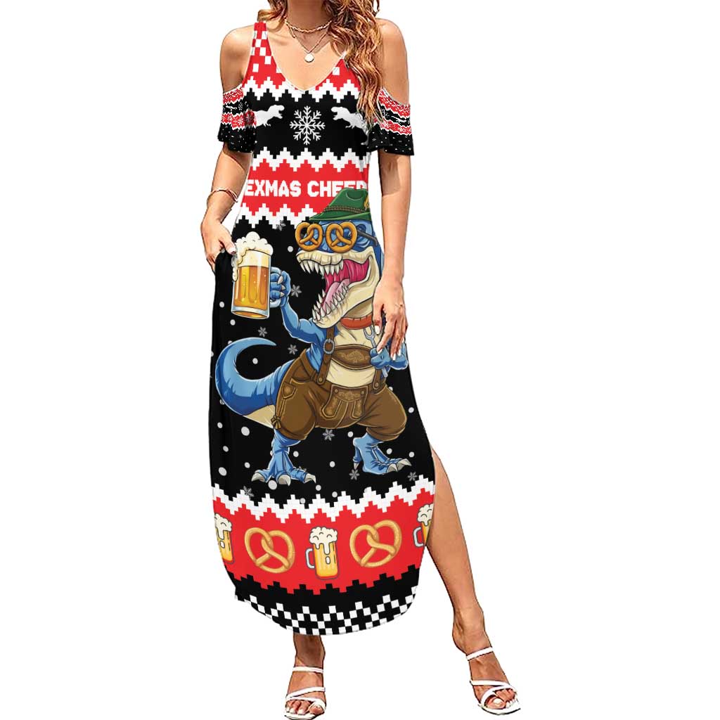 Personalized German T-Rex Christmas Summer Maxi Dress Funny Beer Dinosaur Xmas - Wonder Print Shop