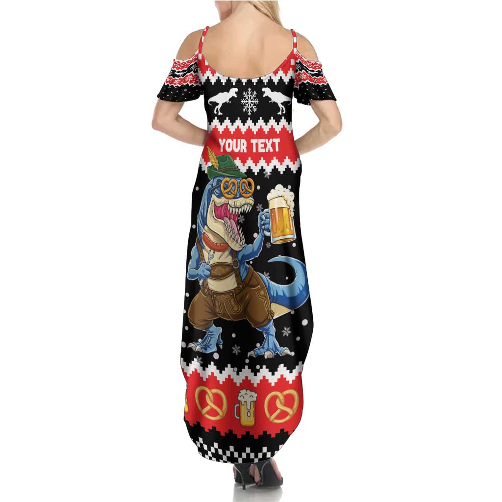 Personalized German T-Rex Christmas Summer Maxi Dress Funny Beer Dinosaur Xmas - Wonder Print Shop