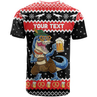 Personalized German T-Rex Christmas T Shirt Funny Beer Dinosaur Xmas - Wonder Print Shop
