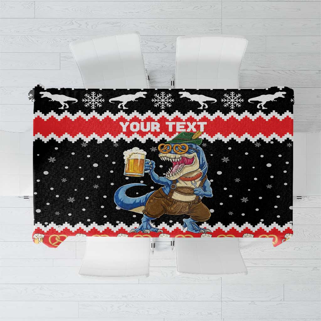 Personalized German T-Rex Christmas Tablecloth Funny Beer Dinosaur Xmas - Wonder Print Shop
